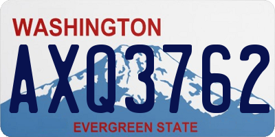 WA license plate AXQ3762