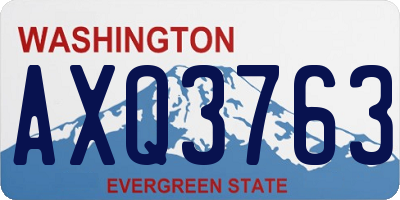 WA license plate AXQ3763