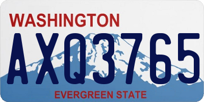 WA license plate AXQ3765