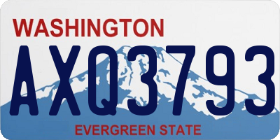 WA license plate AXQ3793