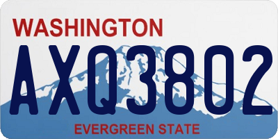 WA license plate AXQ3802