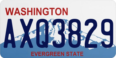 WA license plate AXQ3829