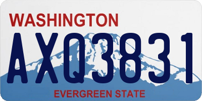 WA license plate AXQ3831
