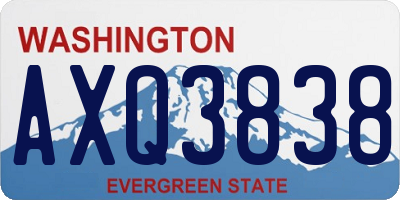 WA license plate AXQ3838