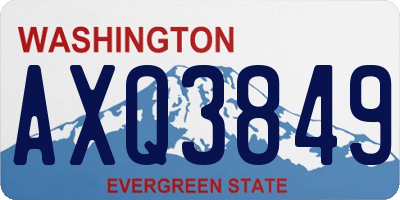 WA license plate AXQ3849