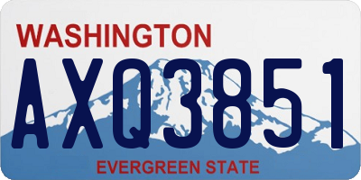 WA license plate AXQ3851