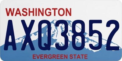 WA license plate AXQ3852