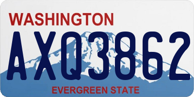 WA license plate AXQ3862