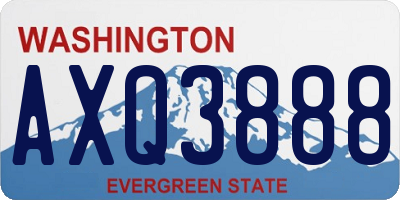 WA license plate AXQ3888