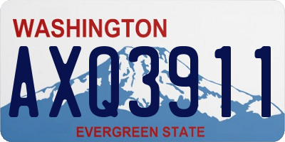 WA license plate AXQ3911