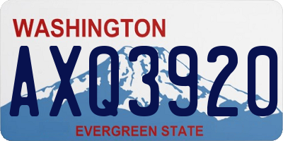 WA license plate AXQ3920