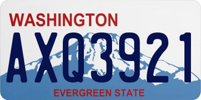WA license plate AXQ3921