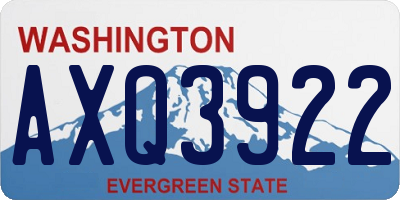 WA license plate AXQ3922