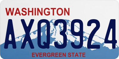 WA license plate AXQ3924