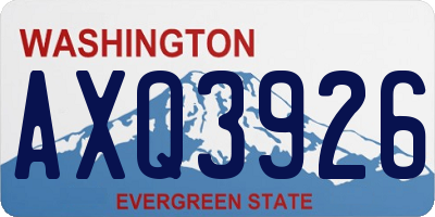 WA license plate AXQ3926