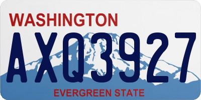 WA license plate AXQ3927