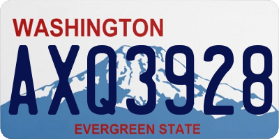 WA license plate AXQ3928