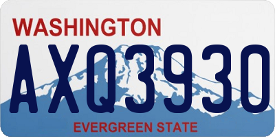 WA license plate AXQ3930