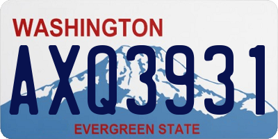 WA license plate AXQ3931