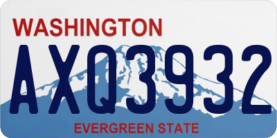WA license plate AXQ3932