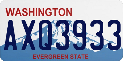 WA license plate AXQ3933
