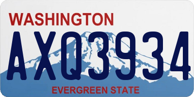 WA license plate AXQ3934