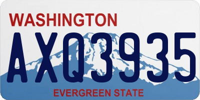 WA license plate AXQ3935