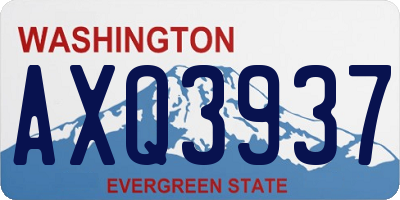 WA license plate AXQ3937
