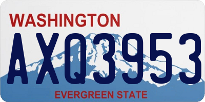 WA license plate AXQ3953
