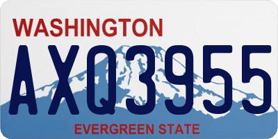 WA license plate AXQ3955