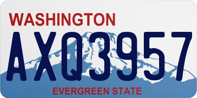 WA license plate AXQ3957