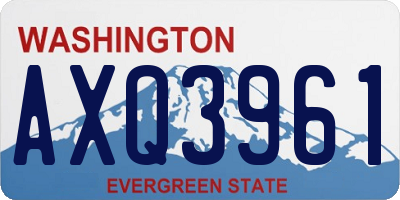WA license plate AXQ3961