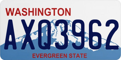 WA license plate AXQ3962