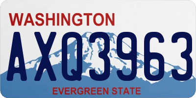 WA license plate AXQ3963