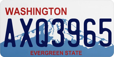 WA license plate AXQ3965