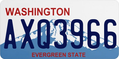 WA license plate AXQ3966
