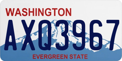 WA license plate AXQ3967