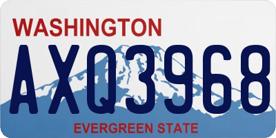 WA license plate AXQ3968