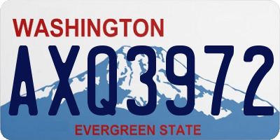 WA license plate AXQ3972