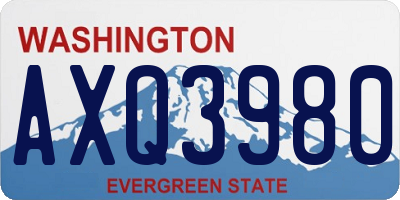 WA license plate AXQ3980