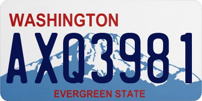 WA license plate AXQ3981