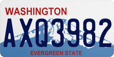 WA license plate AXQ3982
