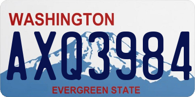 WA license plate AXQ3984