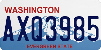 WA license plate AXQ3985