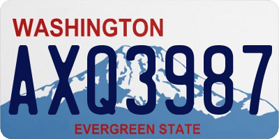 WA license plate AXQ3987