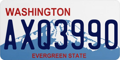 WA license plate AXQ3990