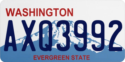 WA license plate AXQ3992
