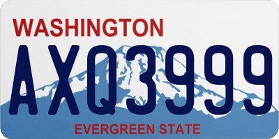 WA license plate AXQ3999