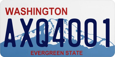 WA license plate AXQ4001