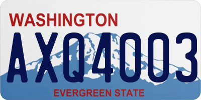 WA license plate AXQ4003